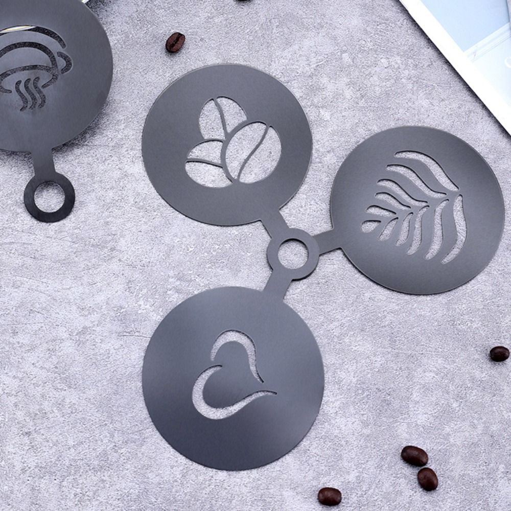 Coffee Stencil Art - 4 шт. многоразовых трафаретов для латте-кофе