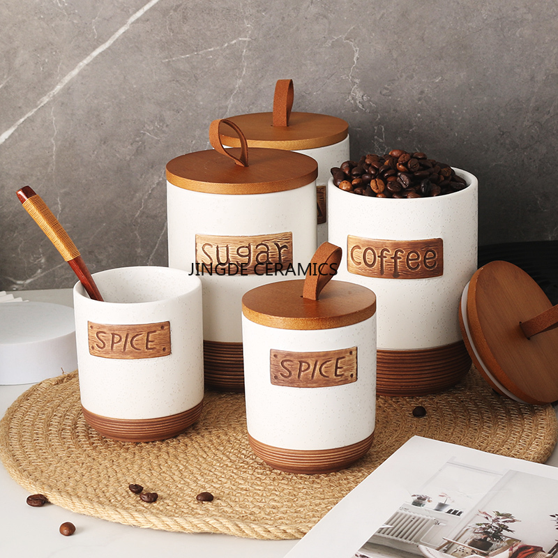 Coffee Tea And Sugar Canister Set - 1 шт., керамическая герметичная банка, банка
