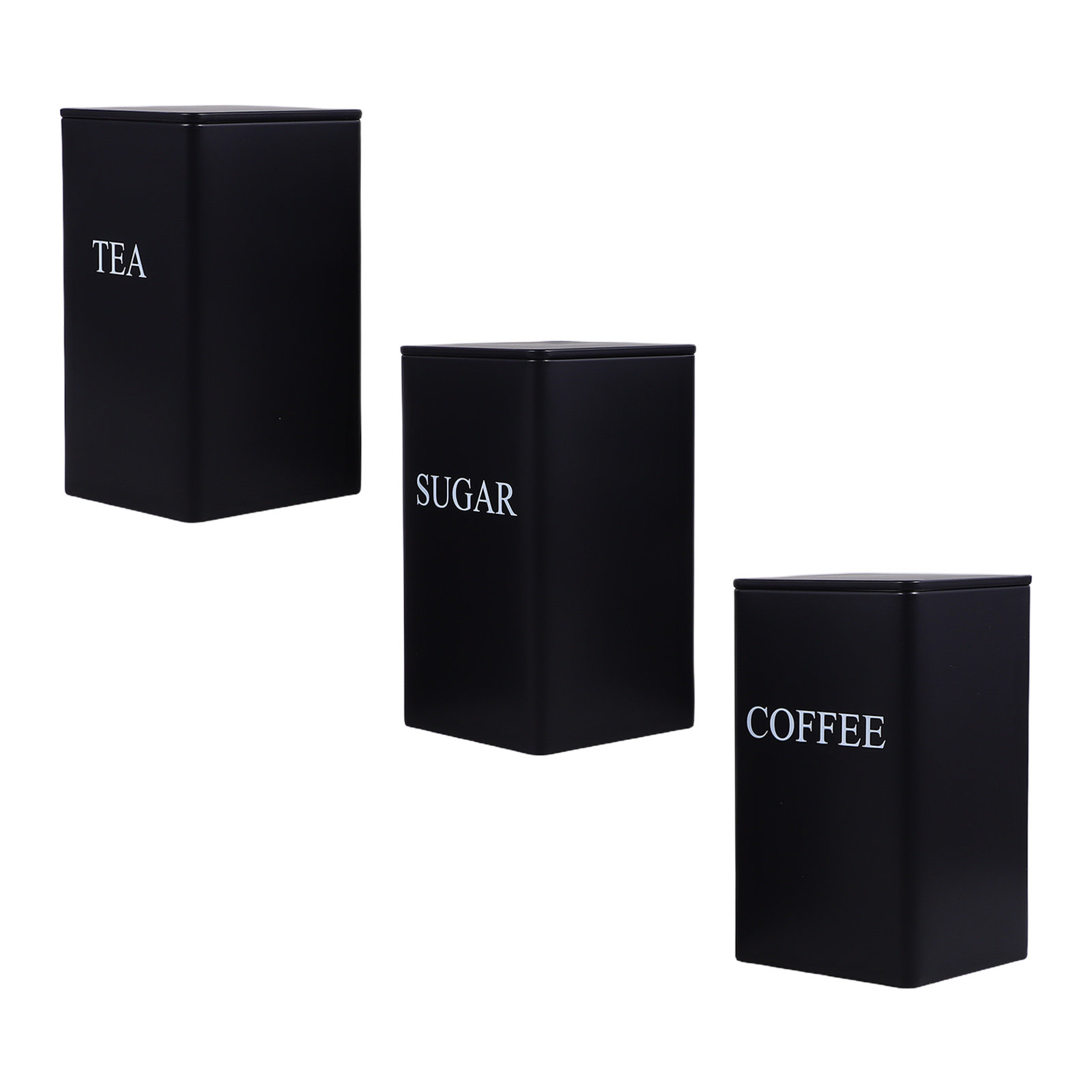 Coffee Tea And Sugar Canister Set - Набор из 3 металлических контейнеров для