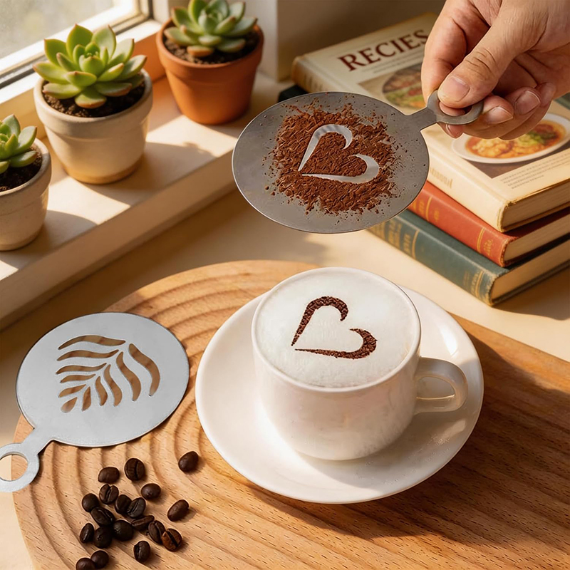 Coffee Stencil Art - Набор из 4 шт. трафаретов для