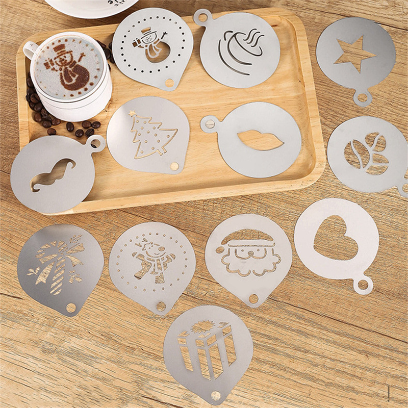 Coffee Stencil Art - 12 шт., шаблон из пенопласта для