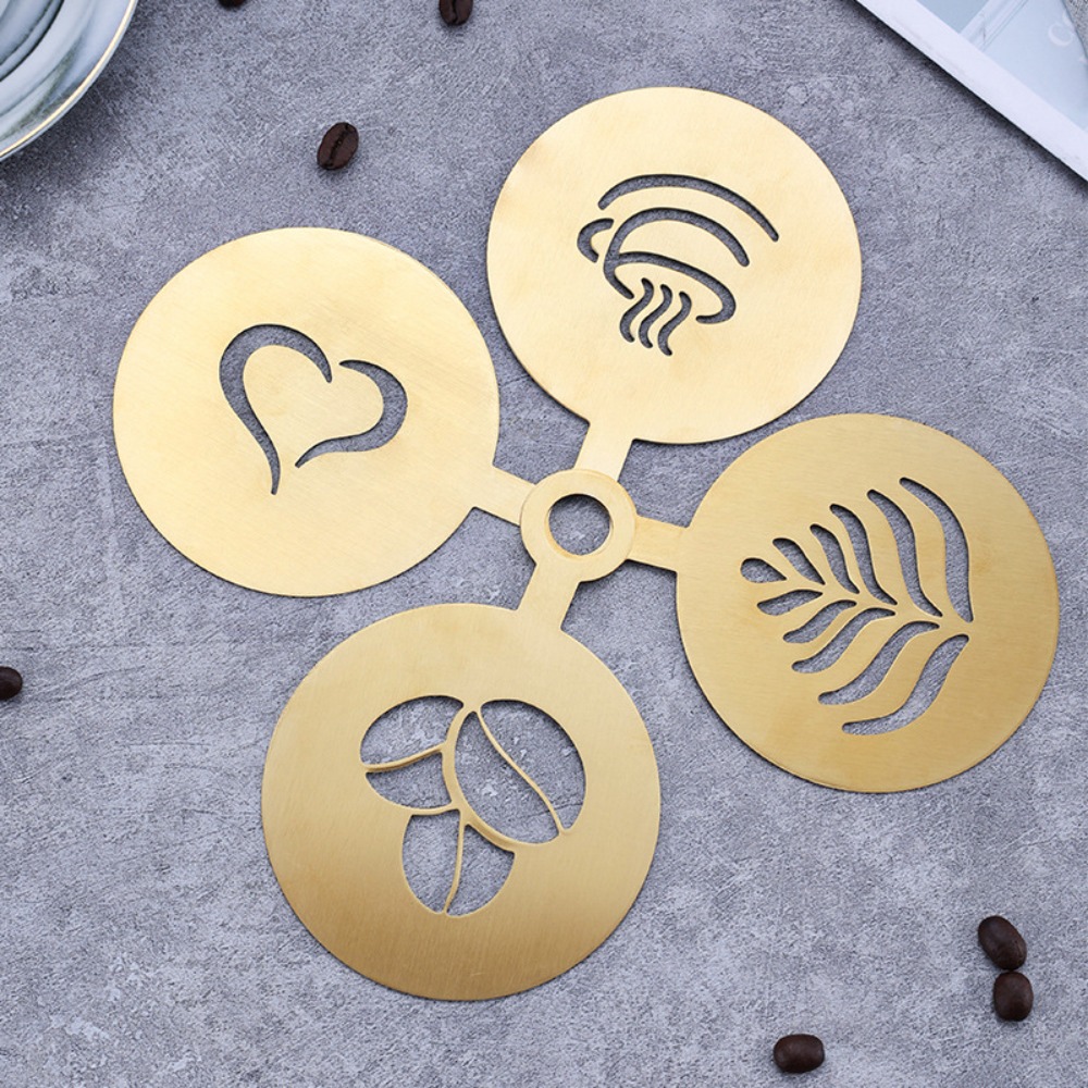 4 шт. многоразовых трафаретов  – обзор и цена Coffee Stencil Art