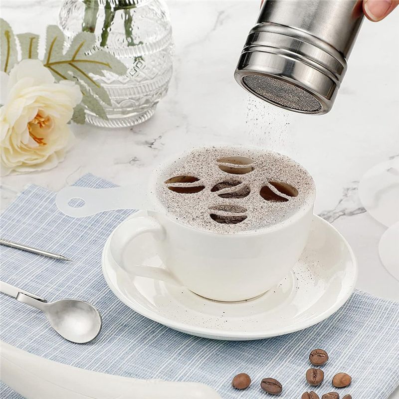 22 шт. многоразовых трафаретов – обзор и цена Coffee Stencil Art