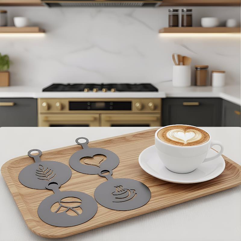Набор из 4 трафаретов для кофе – обзор и цена Coffee Stencil Art