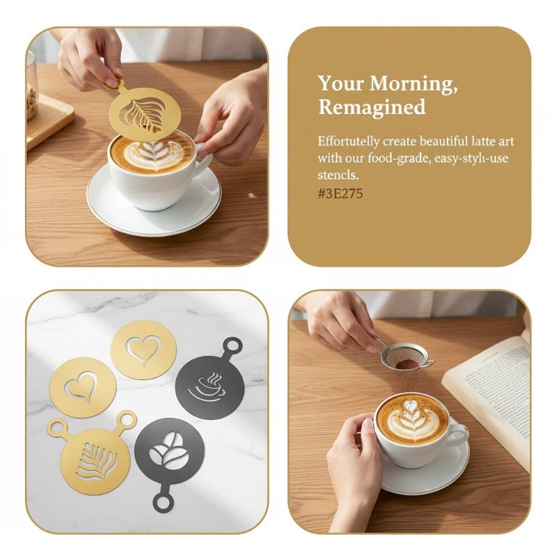 Набор из 4 трафаретов для кофе – обзор и цена Coffee Stencil Art