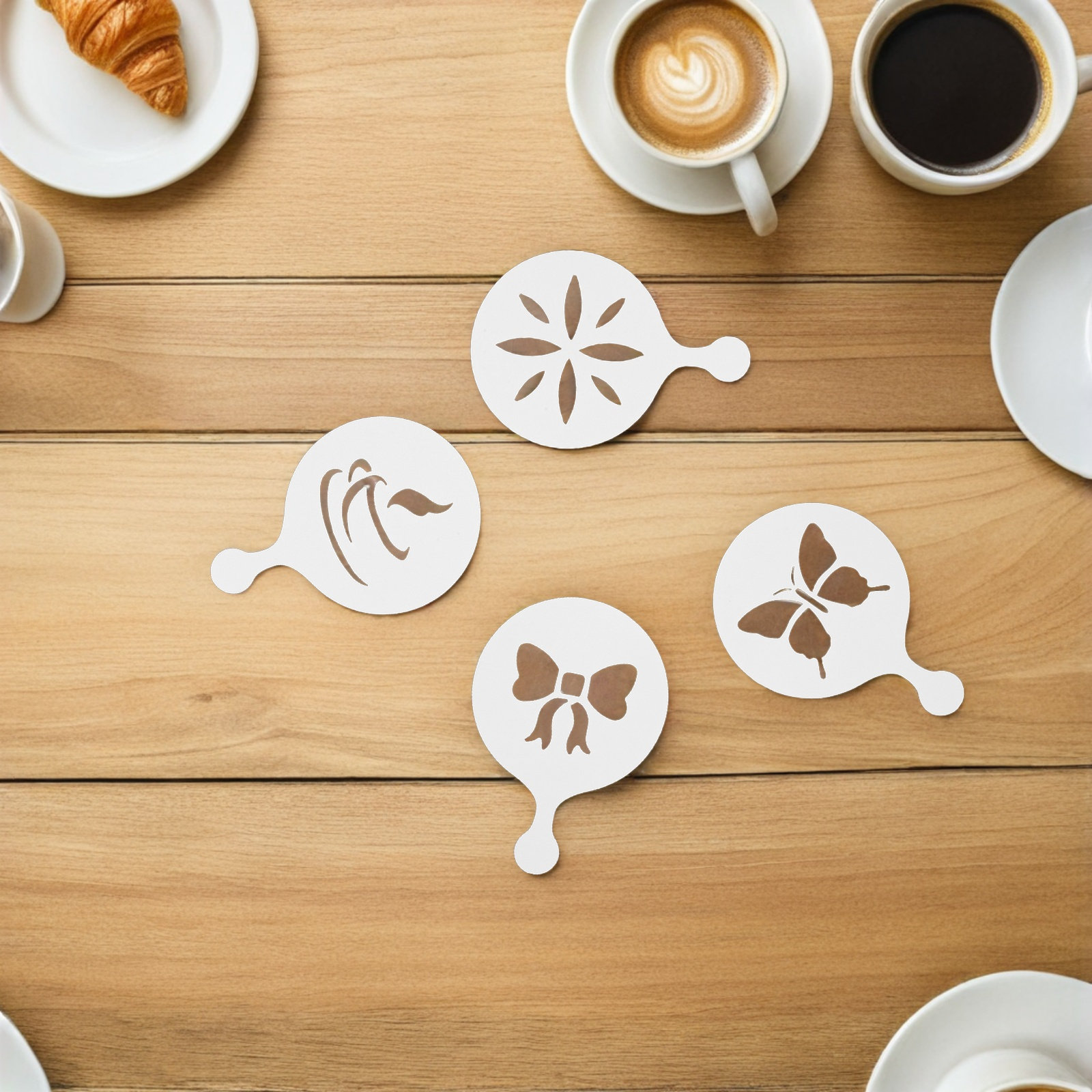 Набор из 8 многоразовых пласти – обзор и цена Coffee Stencil Art