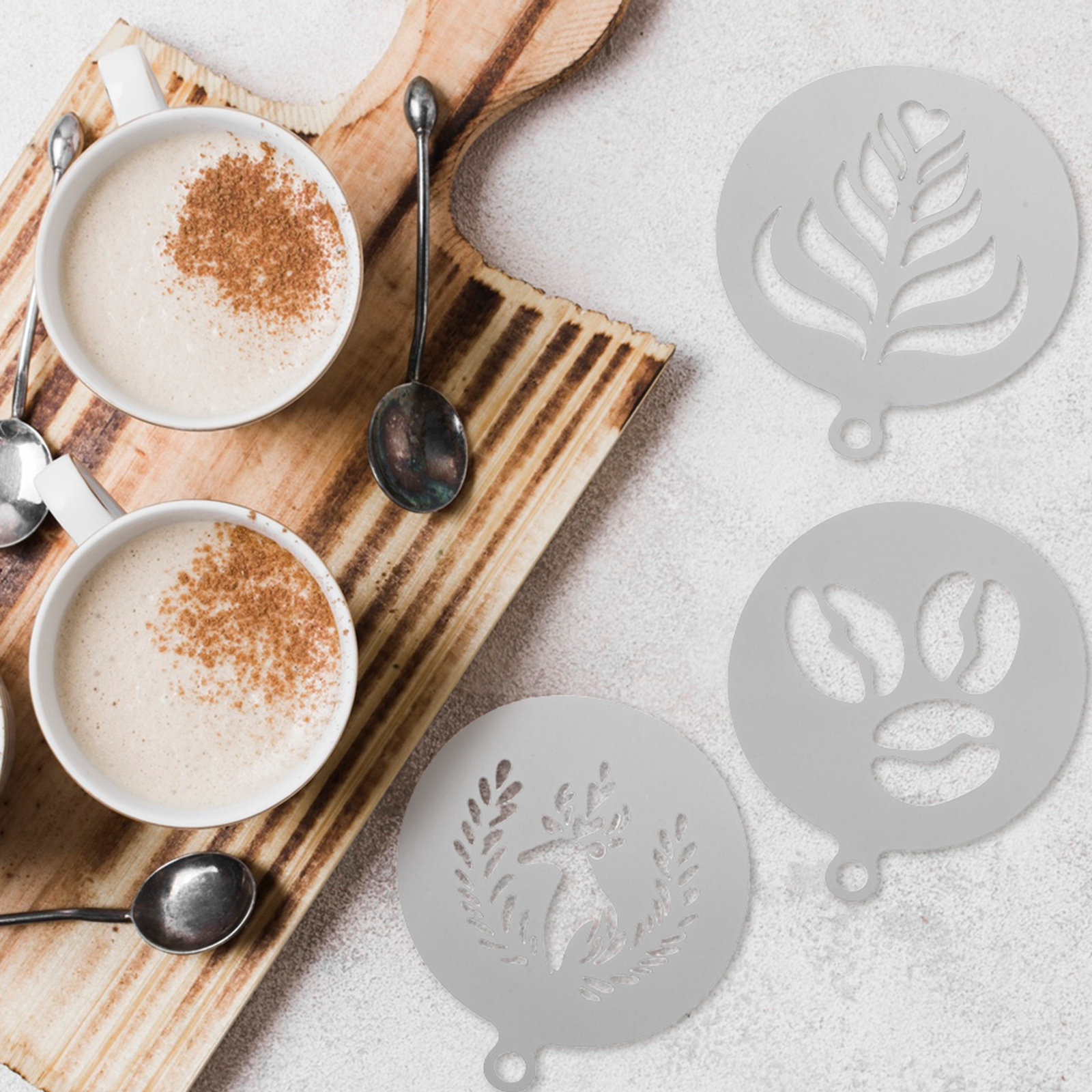 Набор из 4 шт. высококачествен – обзор и цена Coffee Stencil Art