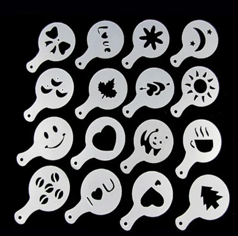 16 шт./компл. форма для кофе л – обзор и цена Coffee Stencil Art