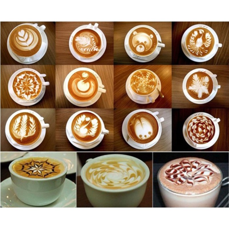 16 шт. трафареты для кофе, инс – обзор и цена Coffee Stencil Art